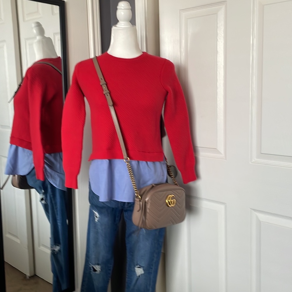 J.Crew Red and Blue Shirt Sweater